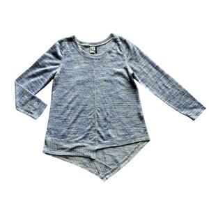 Akemi + Kin Light Blue Anthropologie Ezri Asymmetric Knit Long Sleeve Top Sz XSP